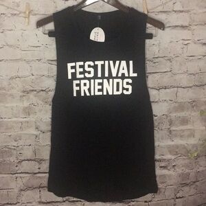 Private party black Festival friends tank top. Soft material New!